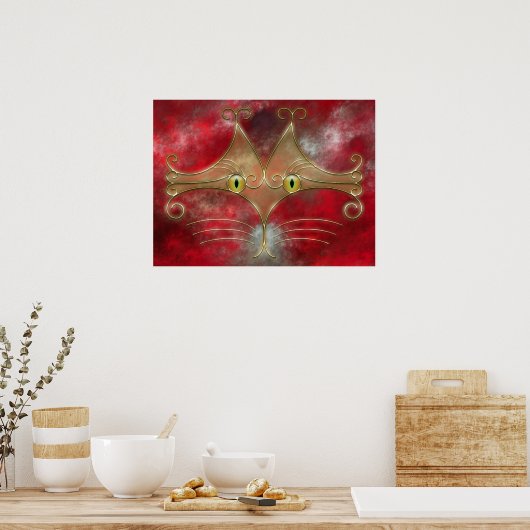 Kat's-ogen afdrukken poster (Keuken)