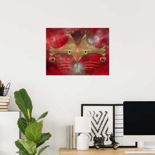 Kat's-ogen afdrukken poster (Thuiskantoor)