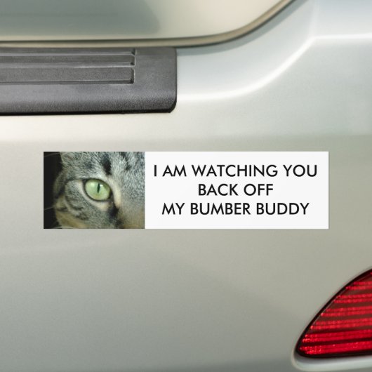 KAT'S OGEN WACHT U-GET VAN MIJN BUMPBER BUDDY BUMPERSTICKER (Op auto)