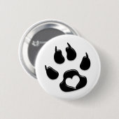 Kat's Paw Print Black Ronde Button 5,7 Cm (Voorkant /achterkant)