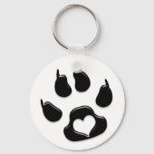 Kat's Paw Print Black Sleutelhanger (Voorkant)