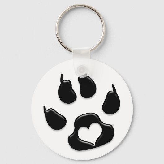 Kat's Paw Print Black Sleutelhanger (Voorkant)