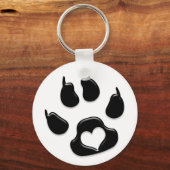 Kat's Paw Print Black Sleutelhanger (Voorkant)