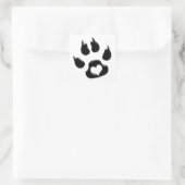 Kat's Paw Print Black Vierkante Sticker (Tas)
