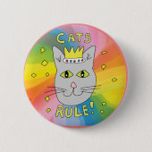 Kats rule pin badge ronde button 5,7 cm (Voorkant)