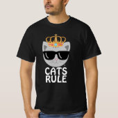 KATS RULE Zonneglazen Kat met juwelen Kroon T-shirt (Voorkant)