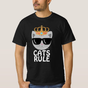 KATS RULE Zonneglazen Kat met juwelen Kroon T-shirt