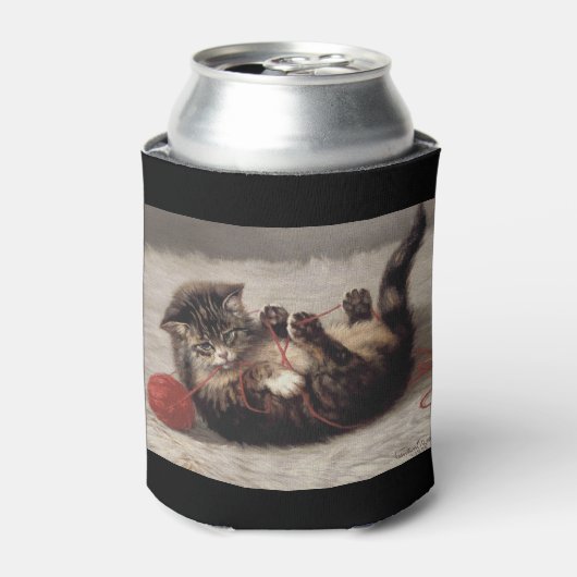 Kat's slede, een kat-speelbak van Yarn Blikjeskoeler (Blikje Voorkant)