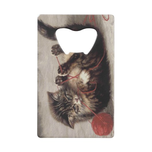 Kat's slede, een kat-speelbak van Yarn Creditkaart Flessenopener (Voorkant)