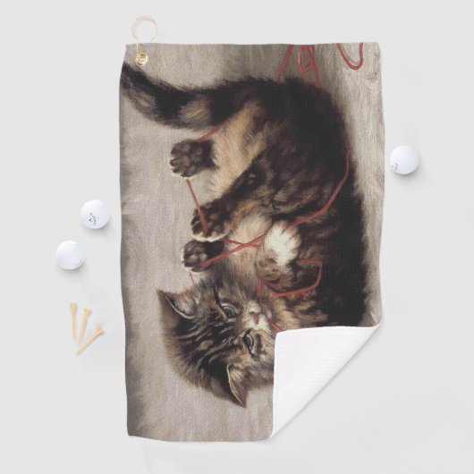 Kat's slede, een kat-speelbak van Yarn Golfhanddoek (Insitu)