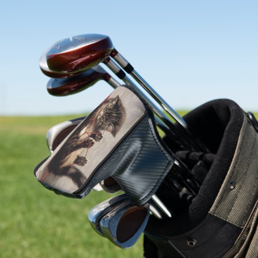 Kat's slede, een kat-speelbak van Yarn Golfheadcover (Insitu)