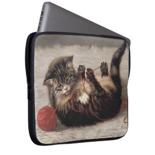 Kat's slede, een kat-speelbak van Yarn Laptop Sleeve