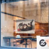 Kat's slede, een kat-speelbak van Yarn Raamsticker (Cafe Raam)