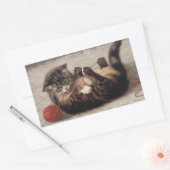 Kat's slede, een kat-speelbak van Yarn Rechthoekige Sticker (Envelop)