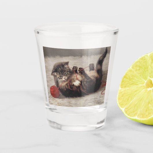 Kat's slede, een kat-speelbak van Yarn Shot Glas (Voorkant)