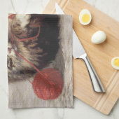 Kat's slede, een kat-speelbak van Yarn Theedoek (Quarter Fold)