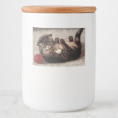 Kat's slede, een kat-speelbak van Yarn Voedselcontainer Etiket (Voorkant)