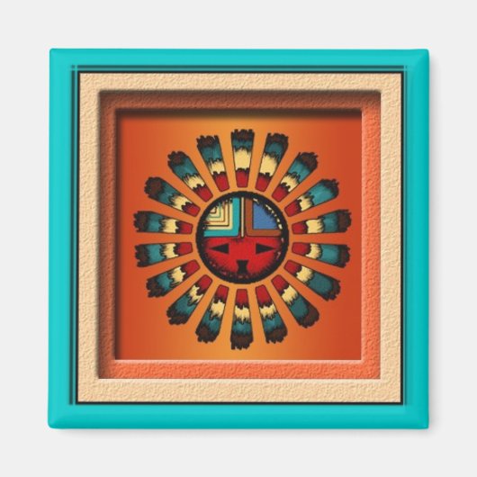 Katsina (Kachina) Zon Gezicht Magneet (Voorkant)