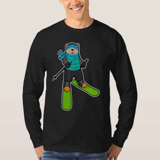 Katskiër Ski Wintersporten T-shirt (Voorkant)