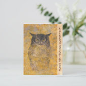 Katsuda Yukio Owl japans oosterse fijne kunst Briefkaart (Staand voorkant)