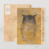 Katsuda Yukio Owl japans oosterse fijne kunst Briefkaart (Voorkant / Achterkant)