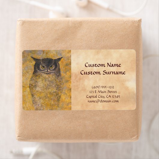 Katsuda Yukio Owl japans oosterse fijne kunst Etiket (Insitu)