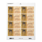 Katsuda Yukio Owl japans oosterse fijne kunst Etiket (Full Sheet)