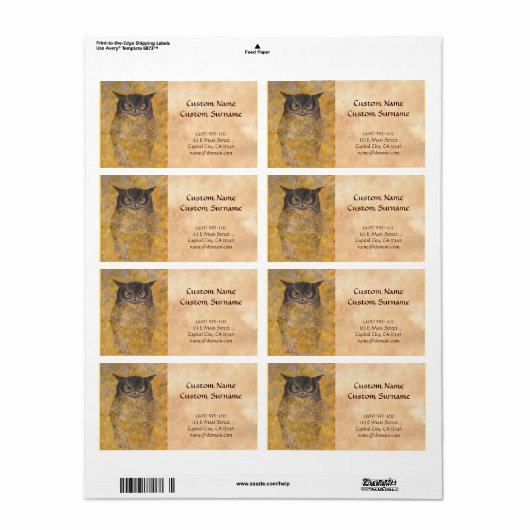 Katsuda Yukio Owl japans oosterse fijne kunst Etiket (Full Sheet)