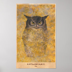 Katsuda Yukio Owl japans oosterse fijne kunst Poster