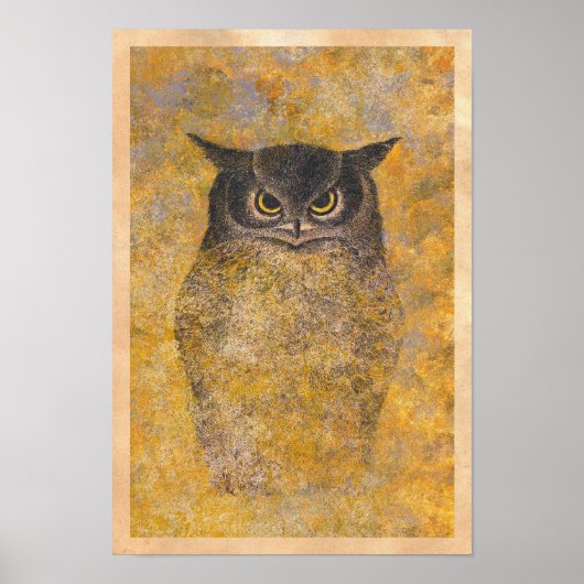 Katsuda Yukio Owl japans oosterse fijne kunst Poster (Voorkant)