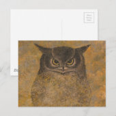 Katsuda Yukio Owl Japans Woodblock Briefkaart (Voorkant / Achterkant)