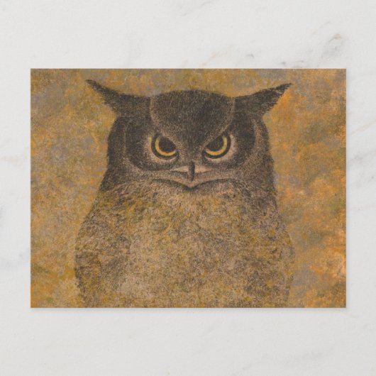Katsuda Yukio Owl Japans Woodblock Briefkaart (Voorkant)