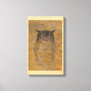 Katsuda Yukio Owl Japans Woodblock Canvas Afdruk