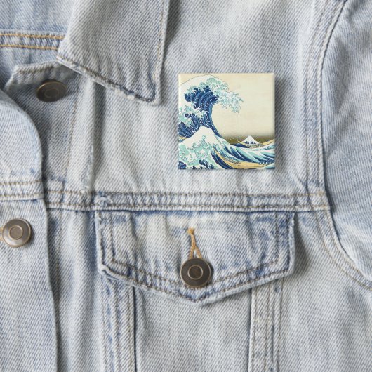 Katsushika Great Wave van Kanagawa Button (In situ)