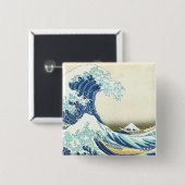 Katsushika Great Wave van Kanagawa Button (Voorkant /achterkant)