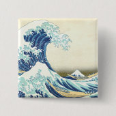 Katsushika Great Wave van Kanagawa Button (Voorkant)