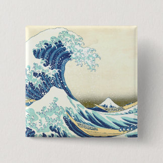 Katsushika Great Wave van Kanagawa Button