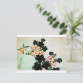 Katsushika Hokusai (葛 飾 北 斎) - Hibiscus en Sparrow Briefkaart (Staand voorkant)