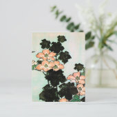 Katsushika Hokusai (葛 飾 北 斎) - Hibiscus en Sparrow Briefkaart (Staand voorkant)