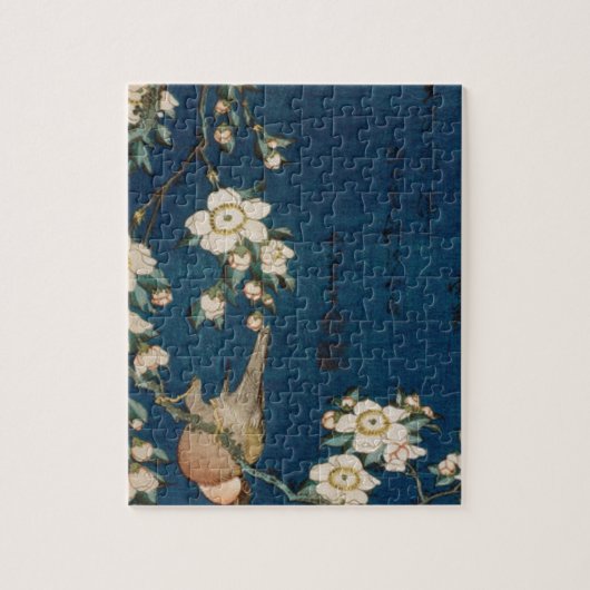 Katsushika Hokusai 葛 飾 北 Goldfinch en Cherry Tree Legpuzzel (Verticaal)