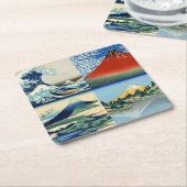 Katsushika Hokusai - 36 Uitzichten van de berg Fuj Kartonnen Onderzetters (Schuin)