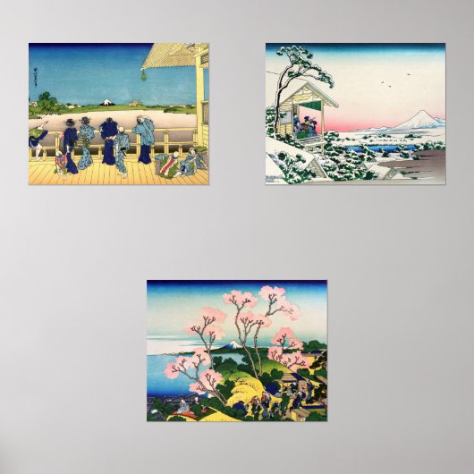 Katsushika Hokusai - 36 Uitzichten van de berg Fuj Muurkunst Sets (Voorkant)