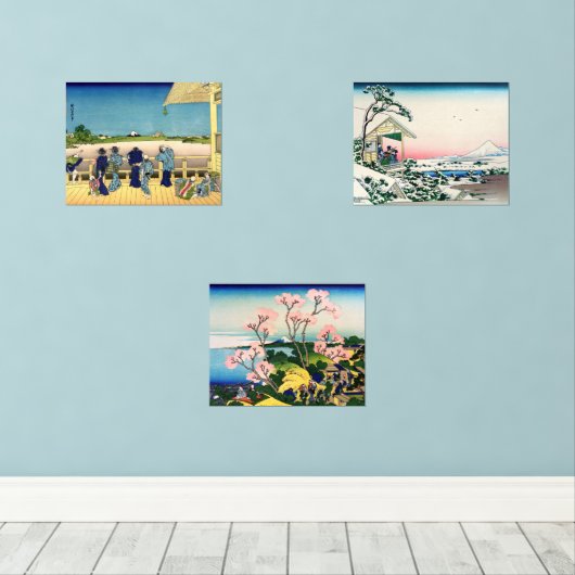 Katsushika Hokusai - 36 Uitzichten van de berg Fuj Muurkunst Sets (Houten vloer)