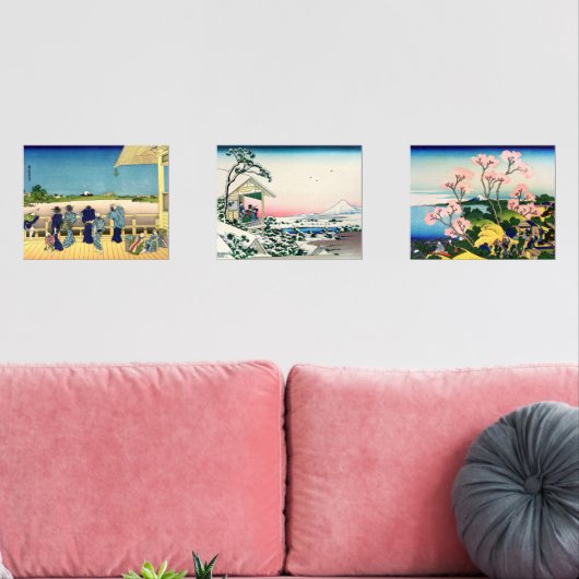 Katsushika Hokusai - 36 Uitzichten van de berg Fuj Muurkunst Sets (Woonkamer)