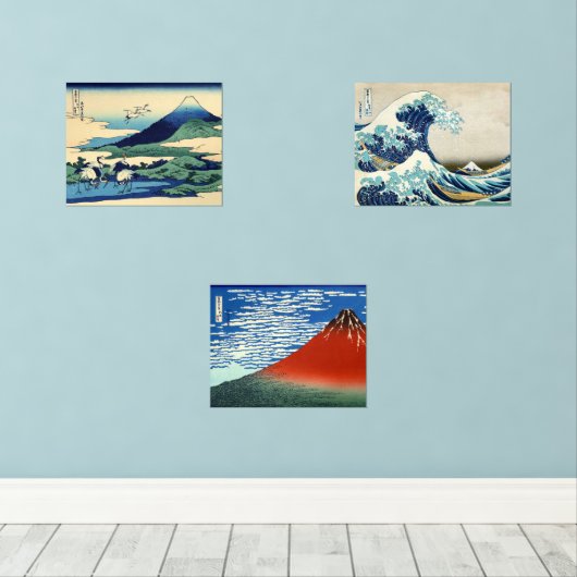 Katsushika Hokusai - 36 Uitzichten van de berg Fuj Muurkunst Sets (Houten vloer)