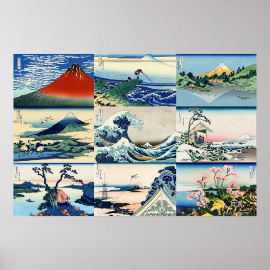 Katsushika Hokusai - 36 Uitzichten van de heer Fuj Poster (Voorkant)