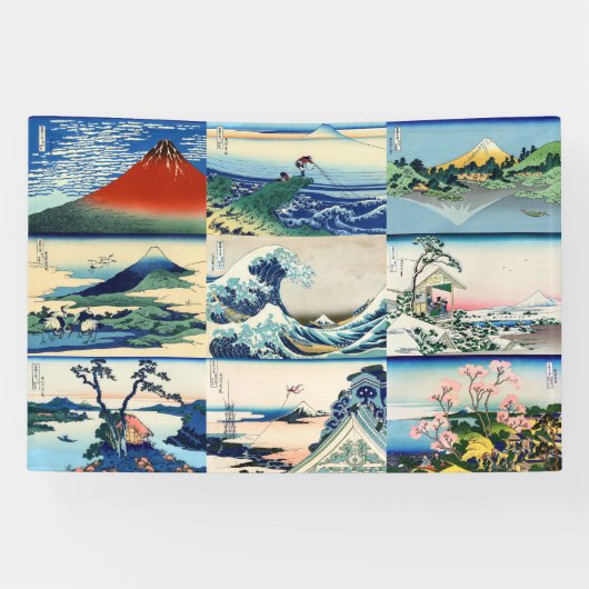 Katsushika Hokusai - 36 Uitzichten van de heer Fuj Spandoek (Horizontaal)
