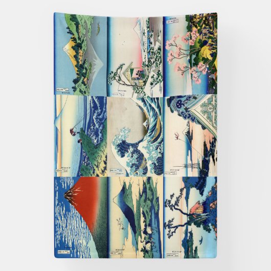 Katsushika Hokusai - 36 Uitzichten van de heer Fuj Spandoek (Verticaal)