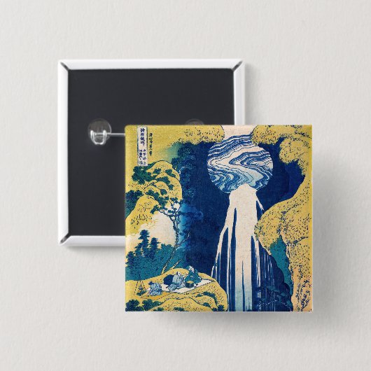Katsushika Hokusai - Amida-Herfsten Vierkante Button 5,1 Cm (Voorkant /achterkant)