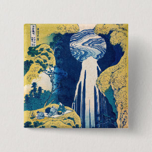 Katsushika Hokusai - Amida-Herfsten Vierkante Button 5,1 Cm